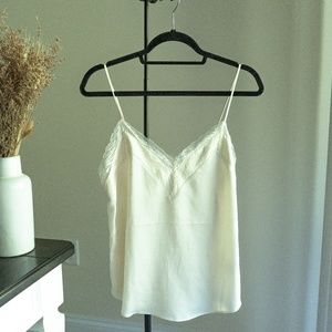 Satin Lace Trim V-Neck Downtown Cami